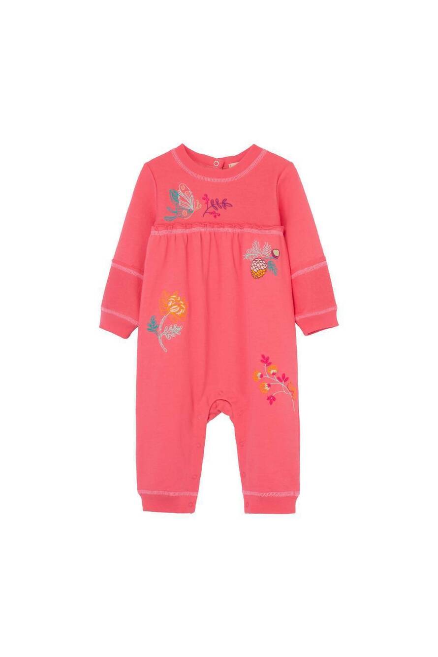 NEW PEEK AREN'T YOU CURIOUS kid's fall forest embroidered coverall in rose